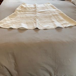 Linen Skirt off white Lined Size 18 Side Zipper